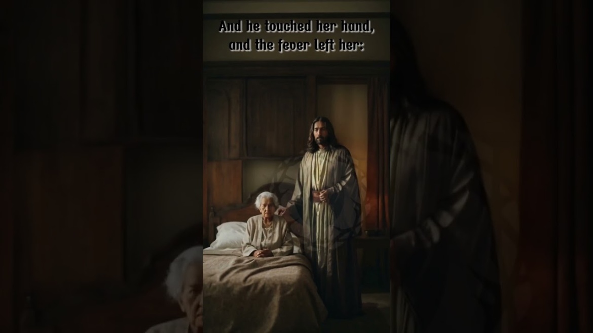 Matthew 8: 14-15 “And when Jesus was come into Peter’s house, he saw his …”
